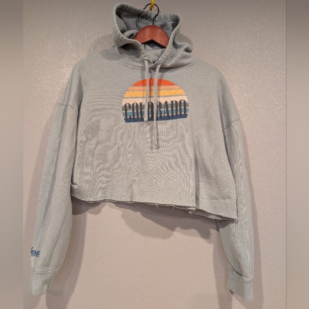 Light Green 💚 Colorado Cropped Hoodie